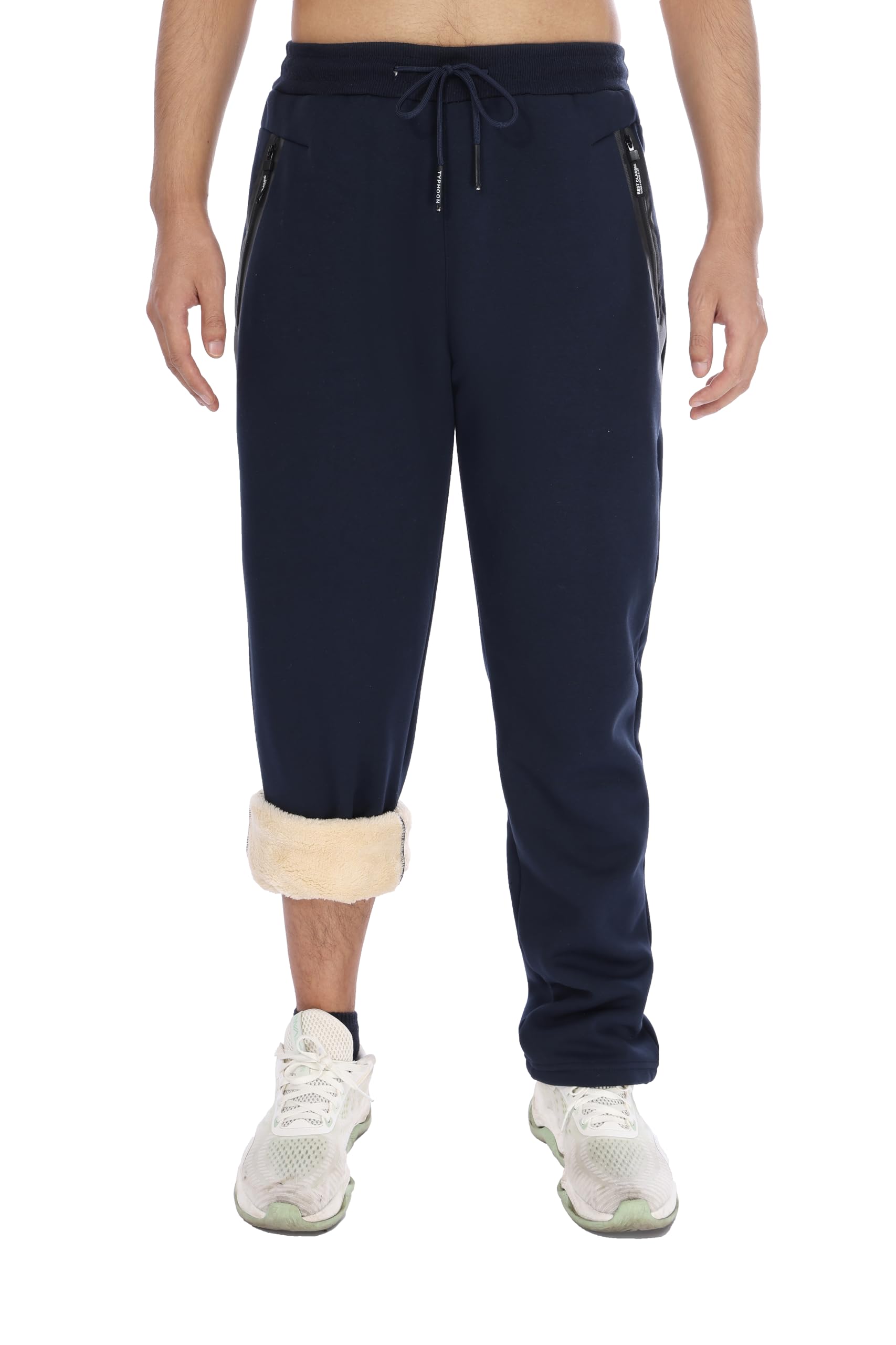 Tansozer Jogginghose Herren Gefüttert Sporthose Baumwolle Winter Fleece Thermo Dicke Trainingshose Hosen Freizeithose Thermohose Herren Fleecehose Warme Sweatpants Winterhose Blau XL