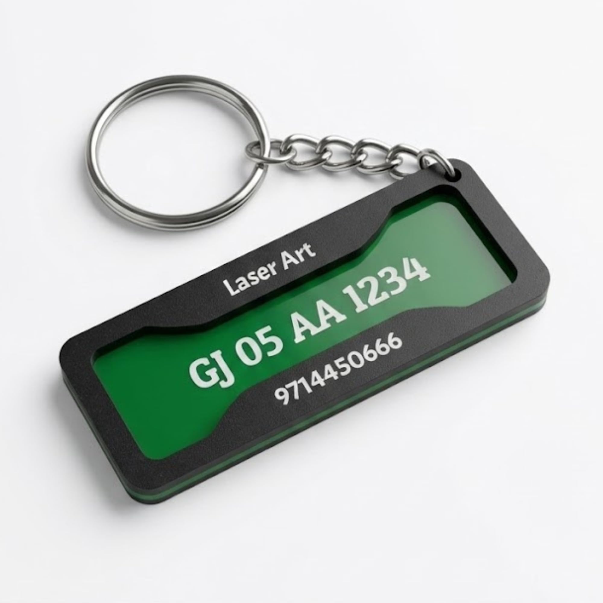 Customized Number Plate Keychain - Personalized With Your Name and Contact Number-image-34