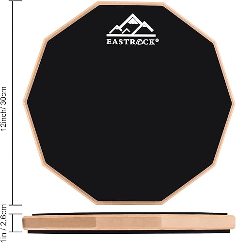 Miniatura 6 de EASTROCK Tambor de práctica, almohadilla silenciosa de doble cara de 11 pulgadas, tambor de silicona con baquetas y bolsa de almacenamiento para