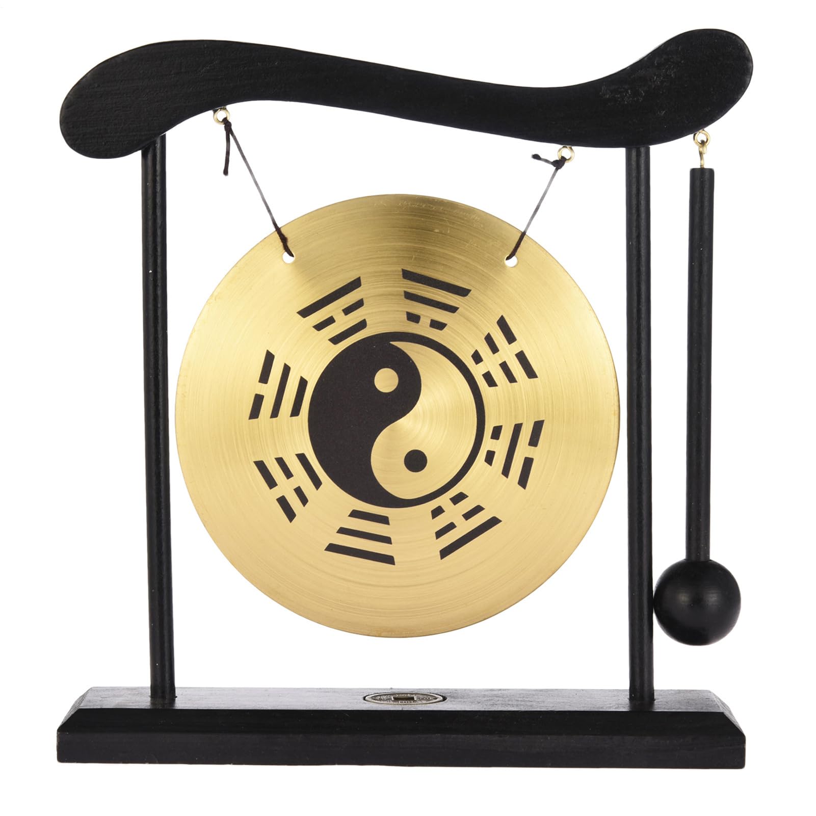 Mini gong de table - 12 cm - Jeu sonore zen - Ornement - Cloche de méditation pour lieu de travail, salon, énergie, équilibre, pleine conscience, atmosphère, point fort, spirituel