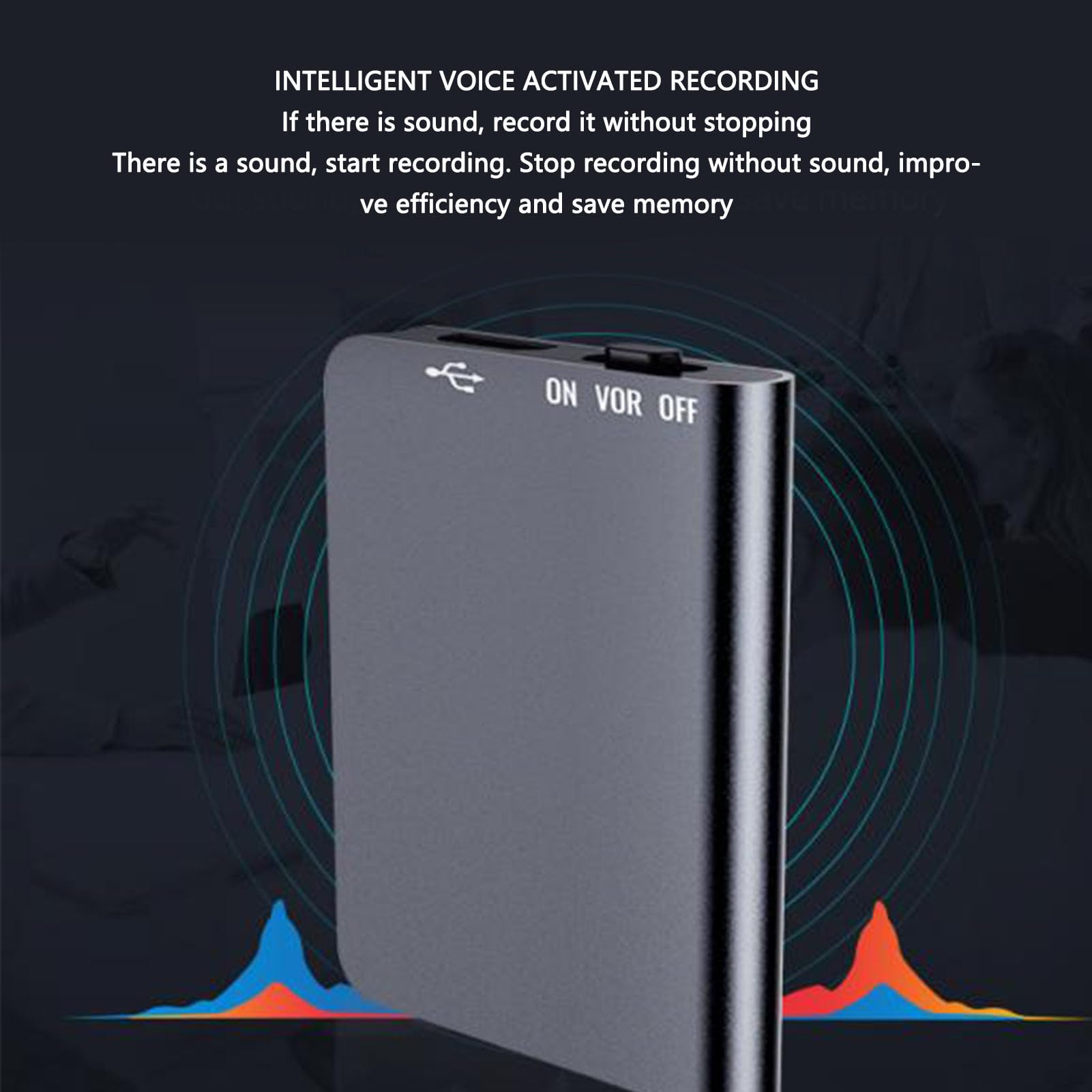 Grabadora de Voz, Reducción de Ruido HD Grabadora Activada por Sonido de Espera Ultralarga con Reproductor MP3 HiFi, para Conferencias, Reuniones, Entrevistas (32GB)