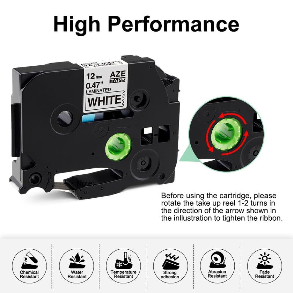 Rotolo di nastro TZE 231 da 5 a 10 confezioni da 12 mm compatibile con stampante for etichette PTH110 D210 P710BT E110V D600 200