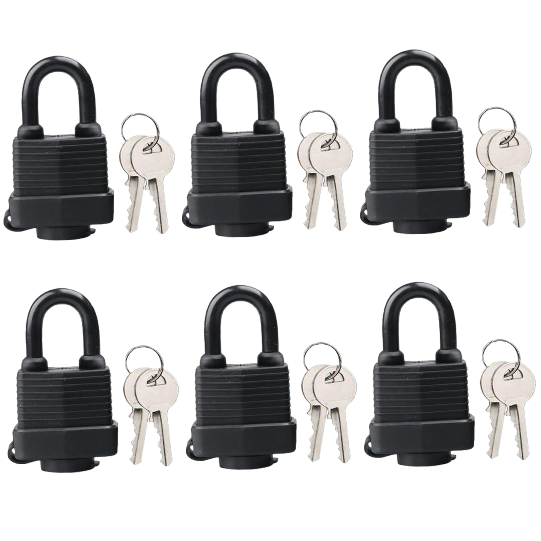 Lucchetti con chiave uguale 6 pezzi Lucchetti di sicurezza esterni resistenti alle intemperie con la stessa chiave per scuola, armadietto della palestra, garage, capannone, recinzione