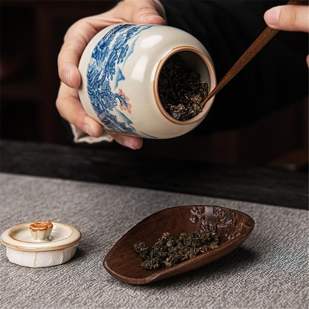 Pojemnik do przechowywania herbaty Mihuang Ru Kiln Tea Jar Domowy ceramiczny słoik do przechowywania z uszczelnioną pokrywką Wykwintny mini pojemnik na herbatę dla Sugara