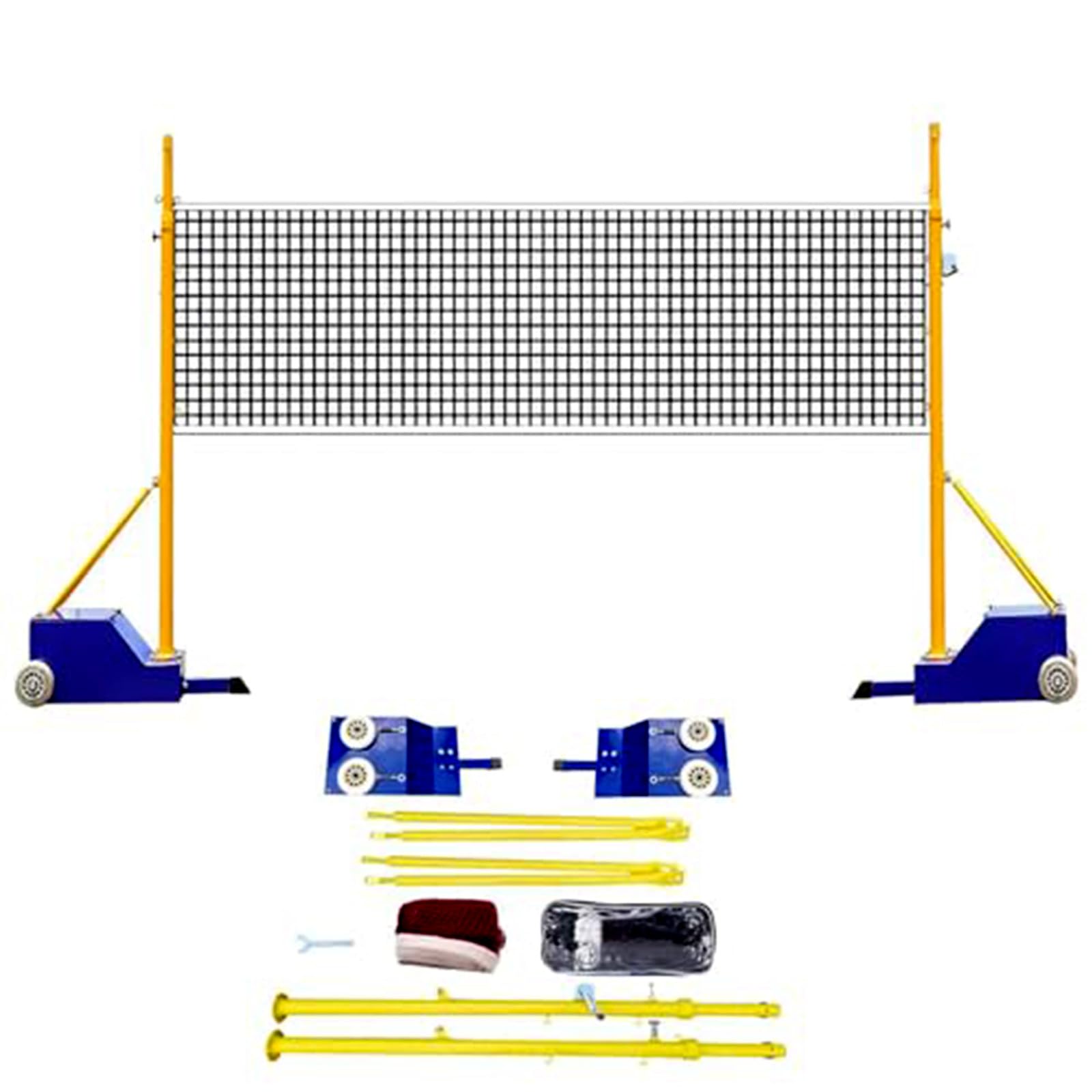 Poteaux de filet de badminton et de volleyball à hauteur réglable pour le jardin et l'intérieur et l'extérieur