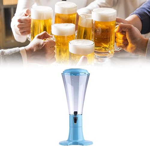 Miniatura 9 de Torre de cerveza, dispensador de bebidas de 3 litros con espita dispensador de bebidas de plástico multiusos para fiestas, torre de champán con
