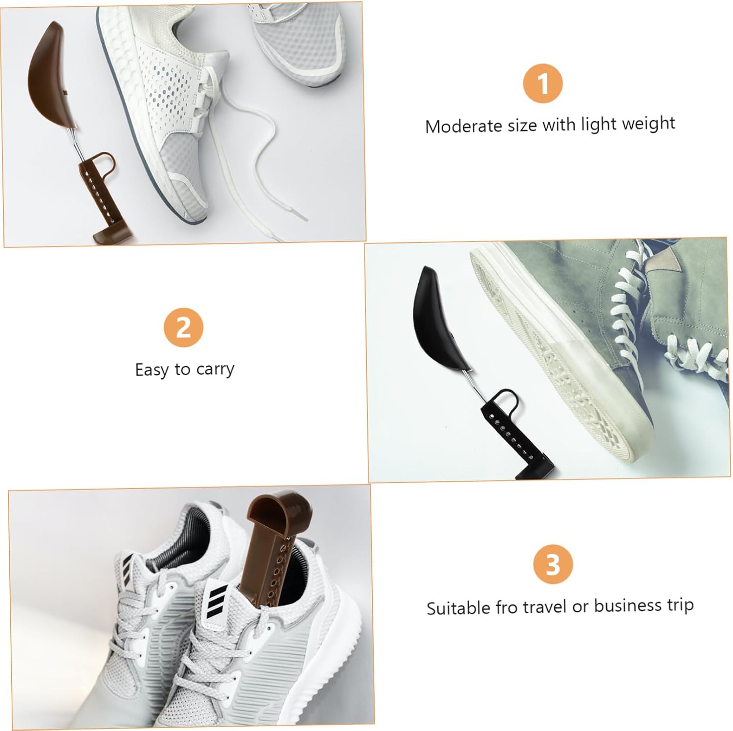 8pcs Adjustable Women Shoe Stretcher Plastic Shoe Tree Wide Width Boot Holder for Care and Form Maintenance