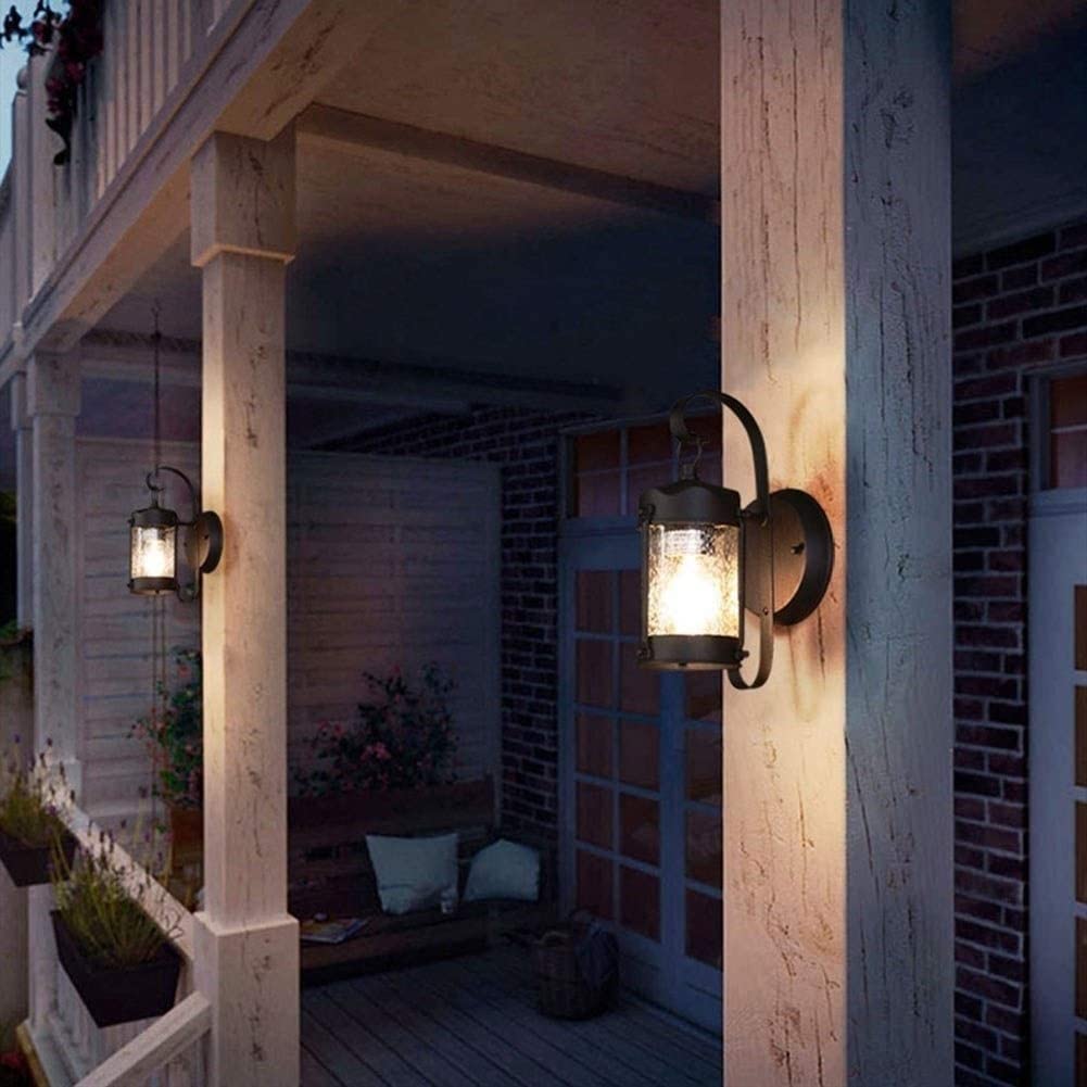Aluminiowa i szklana lampa ścienna, nowoczesny i wodoodporny design, dekoracyjna oprawa do wnętrz, idealna na werandę, podwórko lub garaż, model E14 Edison.