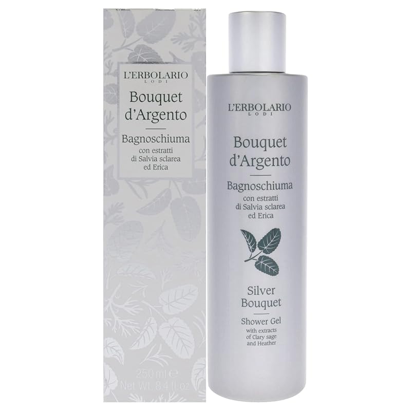 Gel de banho L’Erbolario Silver Bouquet com sálvia-esclareia e fragrância cítrica – 250 mL