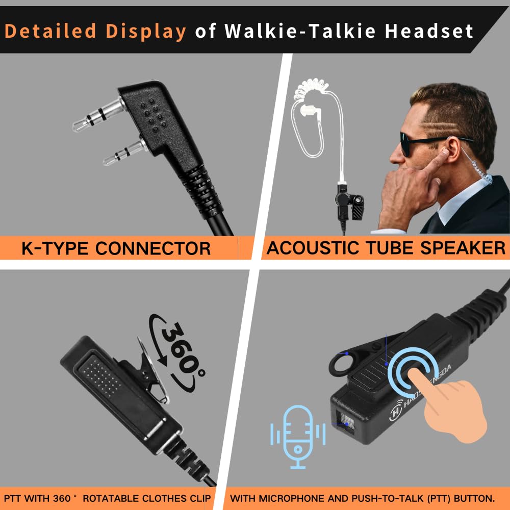 Amazon.com: Walkie Talkie Earpiece with PTT/Mic Compatible for