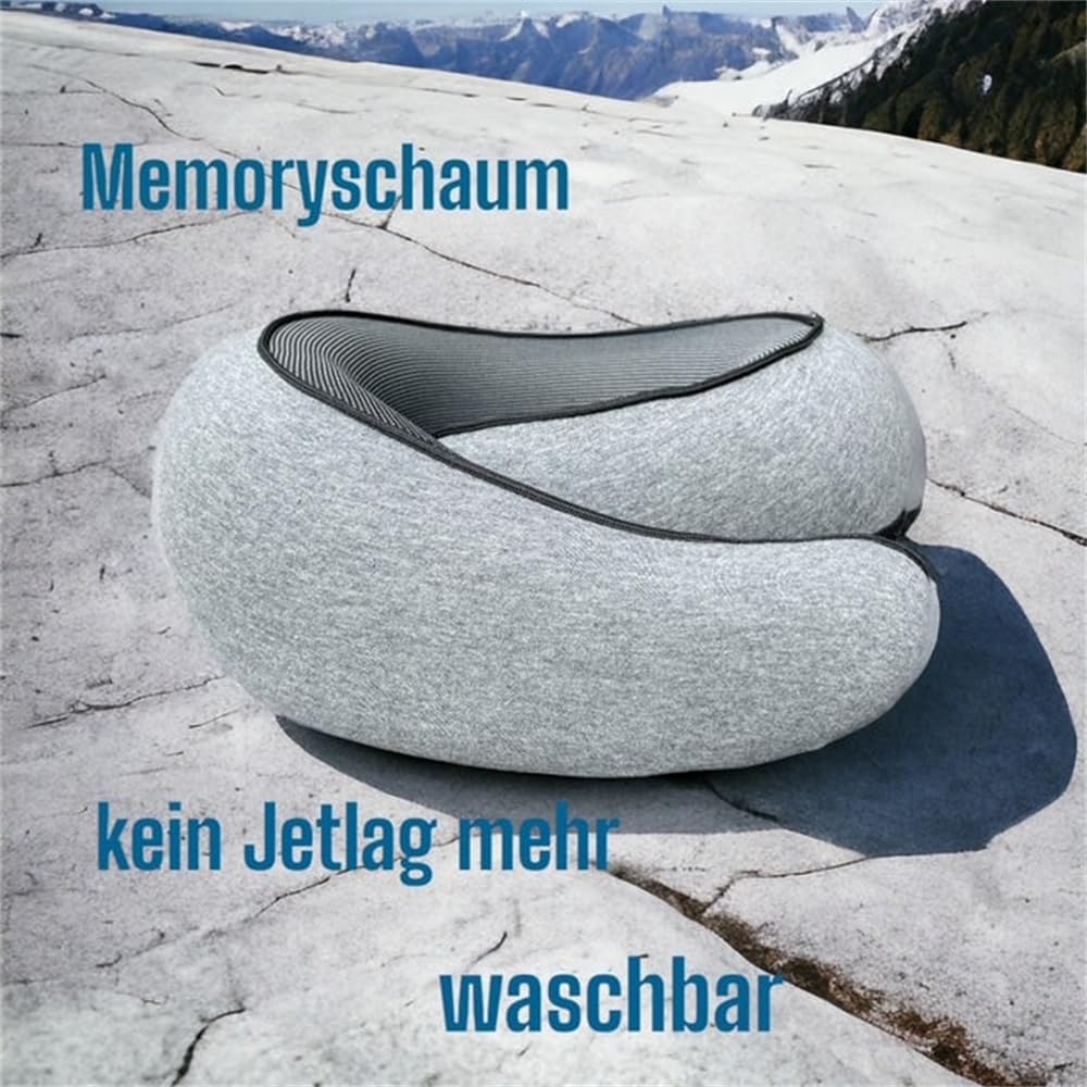Schoen-Ding Ergo Pro Nackenkissen neuleben Snooze - Schlafhilfe Nackenstütze Nackenkissen Memory Foam Nackenkissen für Flugzeug und Auto, verstellbares Nackenkissen für Erwachsene