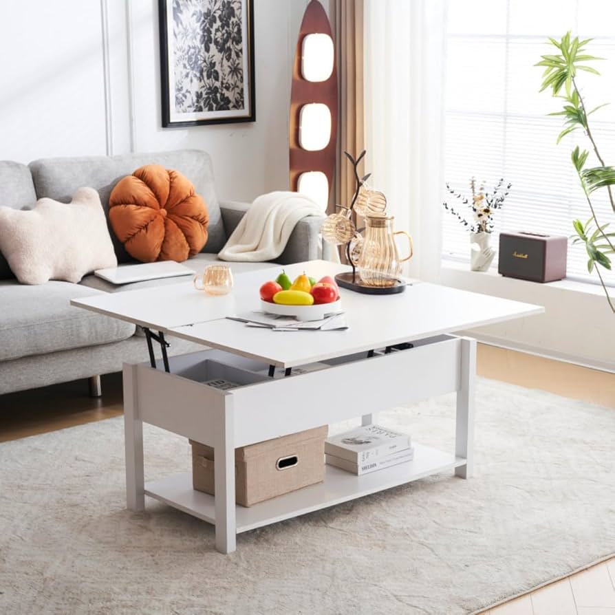 Amazon.co.jp: ローテーブル 収納付き センターテーブル 天板昇降式 天