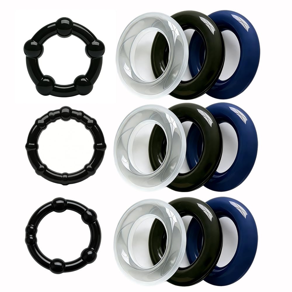 12Pcs Penis Ring Sex Toys Silicone Cock Rings Multi-Coloured Cockring Cock Sexual Stimulation Device Games for Men Erection