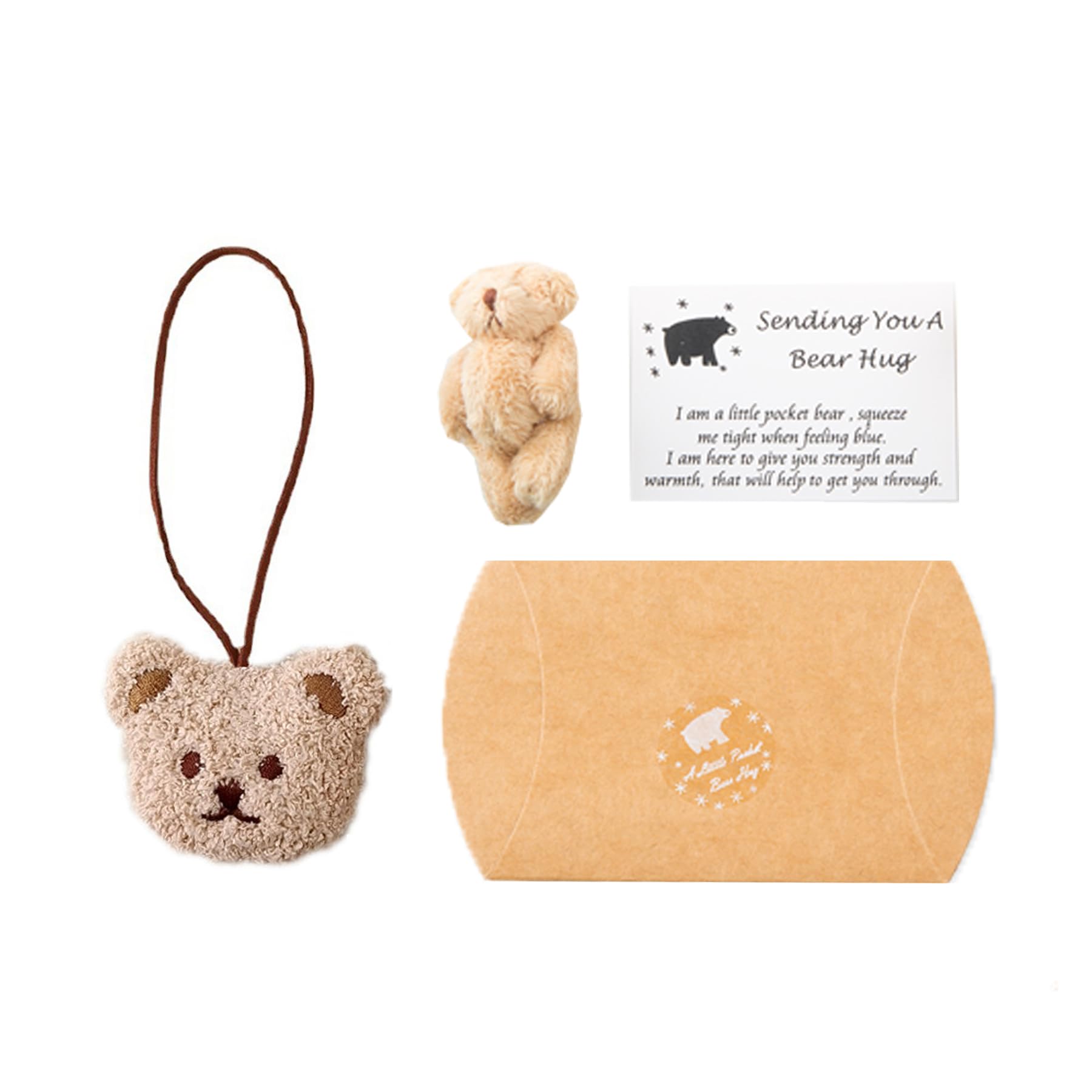 UmimissLittle Pocket Bear Hug - Pocket Bear, Get Well Soon Gifts for Kids, Small Gifts for Women, Thinking of You Gifts, Small Gifts for Kids, Small Teddy, Anxiety Gifts for Women, Pocket Bear Hug