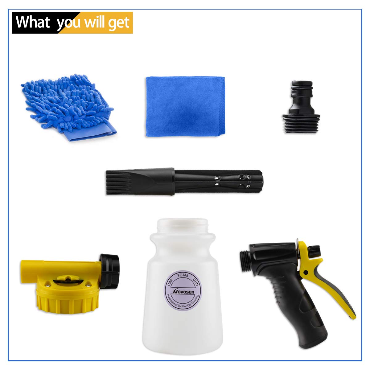 Buy Foam Gun Car Wash Foam Sprayer Soap Foam Blaster, Adjustable Ratio Dial Foam Cannon for