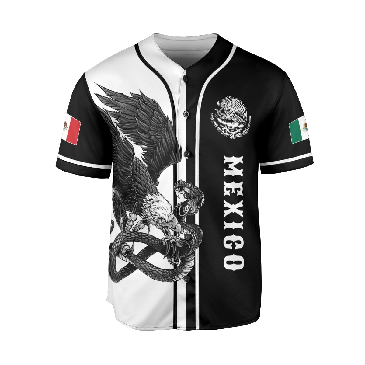 RoyalBro Personalized Mexico Baseball Jersey, Mexican Jersey for Men & Women, Mexican Flag Jersey, Mexico Shirt Camisa (MXC6)