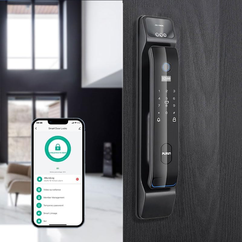 Generic Cerradura inteligente de reconocimiento facial DF65 3D - Negro