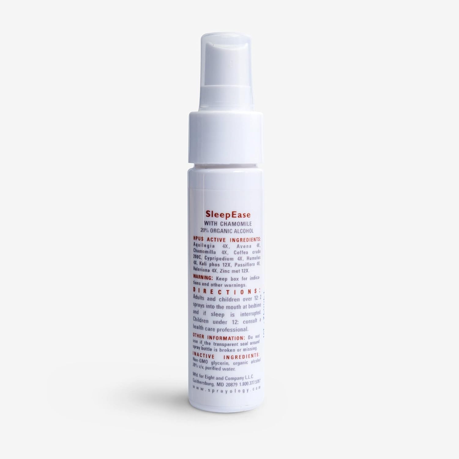 Sprayology SleepEase Homeopathic Sleep Support Spray – Natural Bedtime Relaxation with Valerian Root & Chamomile, No Melatonin, Vegan & Cruelty-Free, Fast-Absorbing Oral Spray (1.38 fl oz)