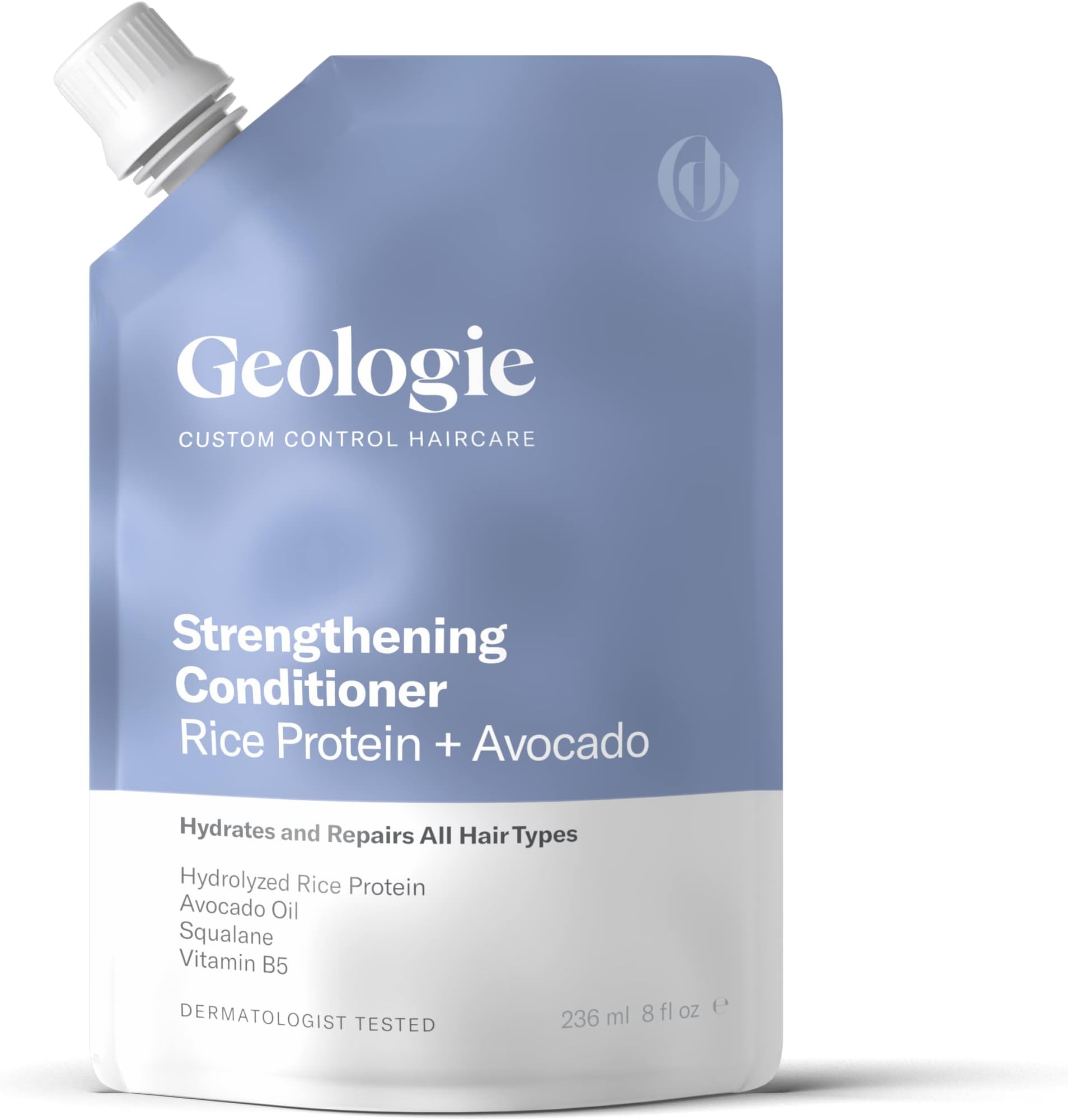 - Geologie Strengthening Conditioner | Rice Protein + Avocado Custom Control Haircare | 8 fl oz