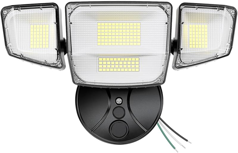 Onforu 90W Flood Lights Outdoor, 10000LM Ultra Bright 4-Head LED Security Light with Switch Control, IP66 Waterproof 6500K Exterior Lights for Yard Garage Patio