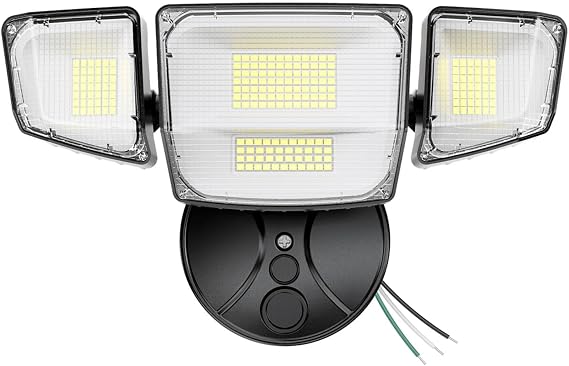 Onforu 90W Flood Lights Outdoor, 10000LM Ultra Bright 4-Head LED Security Light with Switch Control, IP66 Waterproof 6500K Exterior Lights for Yard Garage Patio