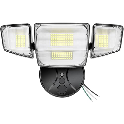 Onforu 90W Flood Lights Outdoor, 10000LM Ultra Bright 4-Head LED Security Light with Switch Control, IP66 Waterproof 6500K Exterior Lights for Yard Garage Patio