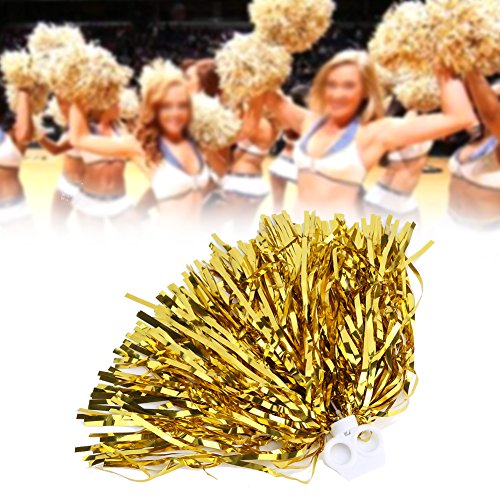 Pom Poms, 6Pcs Cheerleading Pom Poms Set Sports Fancy Party Dance Accessories(rose red), Pink - Image 2