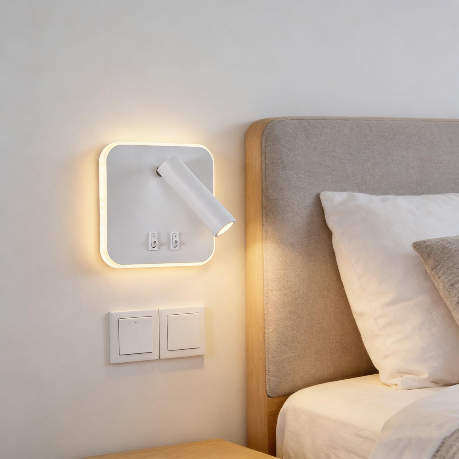 Lampada da lettura a LED da comodino montata a parete con rotazione 180 gradi per uffici da camera da letto e lampada da scrivania angolo regolabile per sala studio