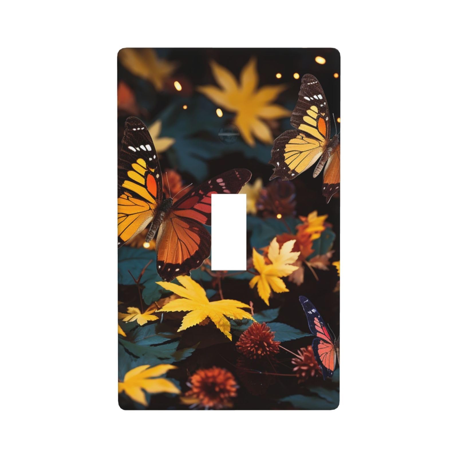 Decorator Wall Plate Cover Single Toggle Light Switch Cover Autumn Wallplates Blank Electrical Rocker Switch Plate Covers for Electrical Outlets Decorative 1 Gang 4.5" x 2.76"