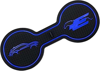 Compatible for Ford Mustang Mach-E Car Cup Holder Coaster, Silicone Beverage Car Decorative Water Coaster, Car Accessories Pad.(Blue)
