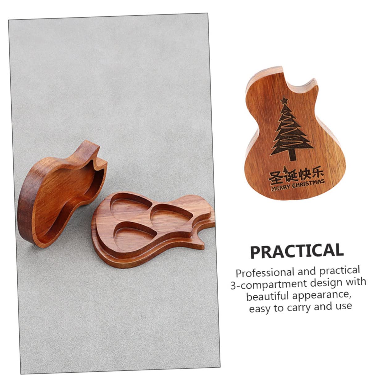 BESTonZON 5 Pièces Boîte De Sélection Accessoires De Guitare Organisateur De Stockage De Médiator Ukulélé Support De Médiator Pour Guitare Étui Porte-médiators Organisateur De Médiators Bois