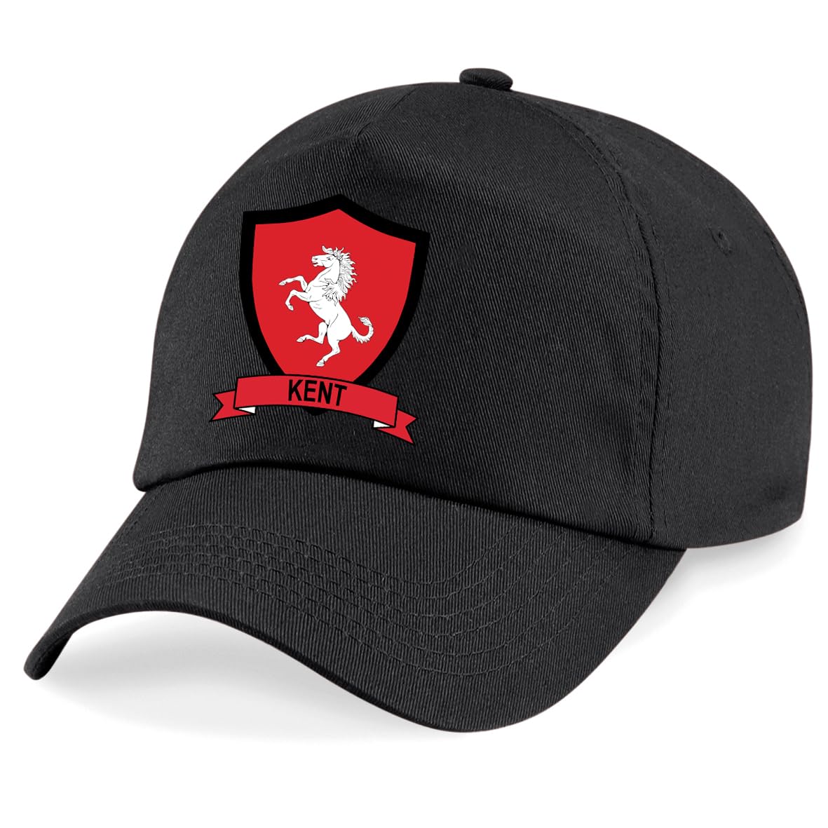 Psave Men's Black Kent County Embroidered Baseball Cap Cricket Sport Your County Embroidery (Black)