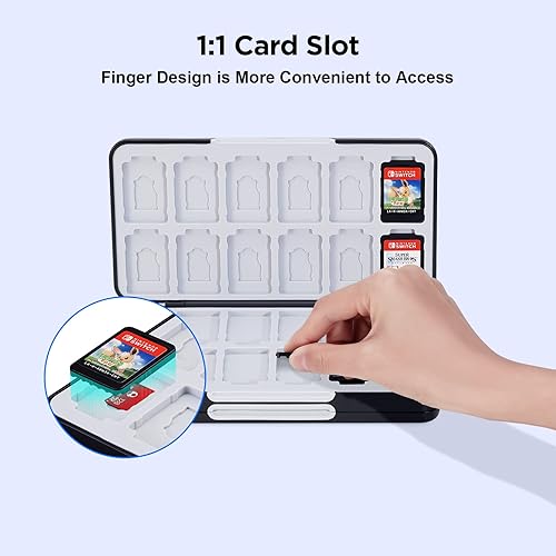 Miniatura 5 de JINGDU Switch Game Case for SwitchLiteOLED Model (2021) Games, the Game Cartridge Case Holder Can Store 48 Game Cards and 24 Micro SD Cards, Hard