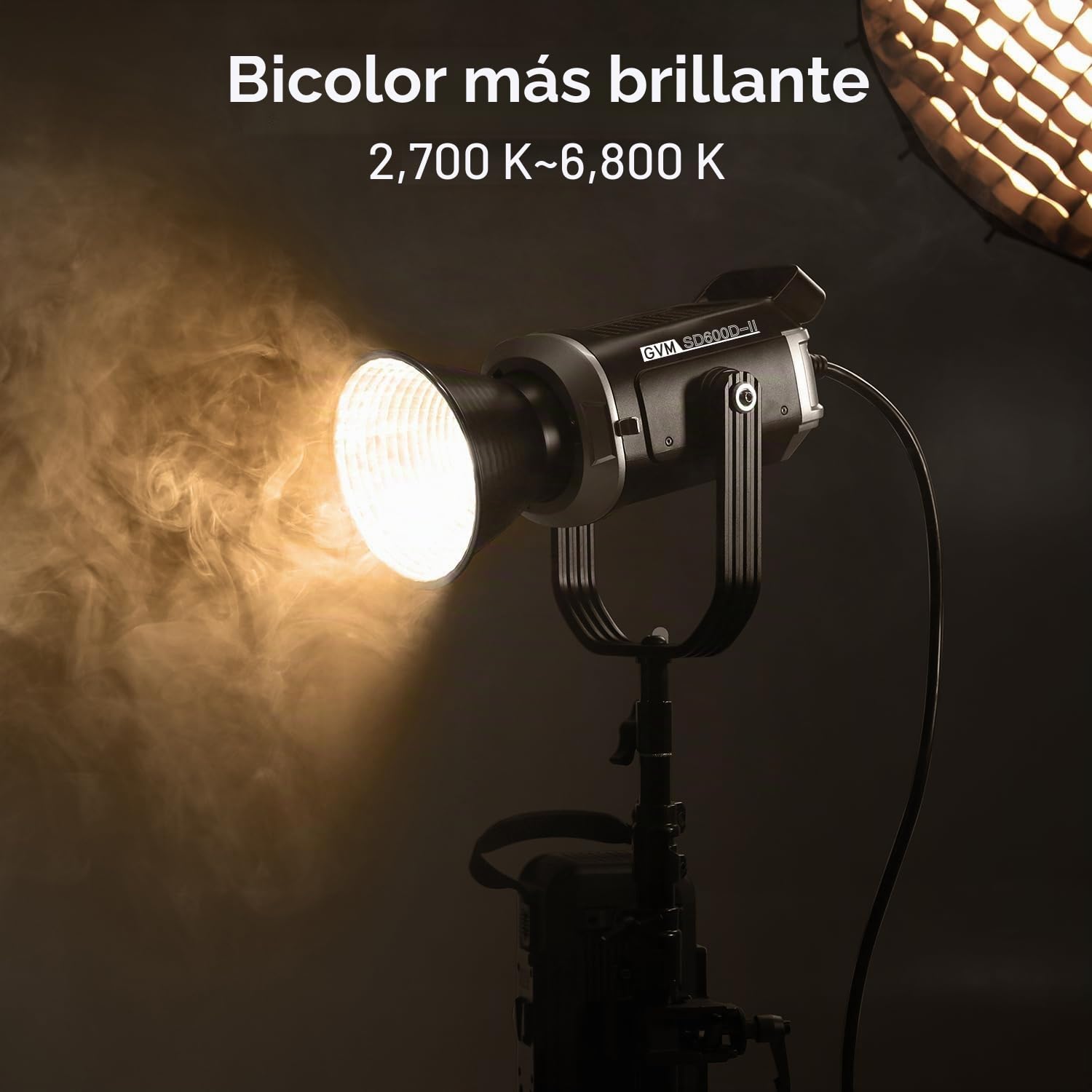 GVM 600 W LED Luz de Vídeo Luz de Estudio COB Dos Colores con Control App/DMX, 2700K a 7500K, 128000Lux/1m, Luz LED de Fotografía Continua para Estudio, Película, Grabación de Video, Youtube Gaming