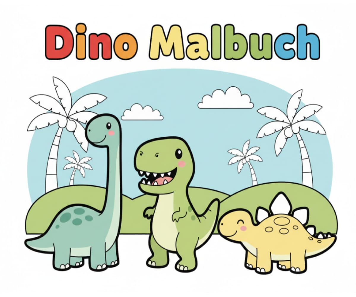 Dino Malbuch: Dino Malbuch / Mit Dinos / 4:3 26 Seiten