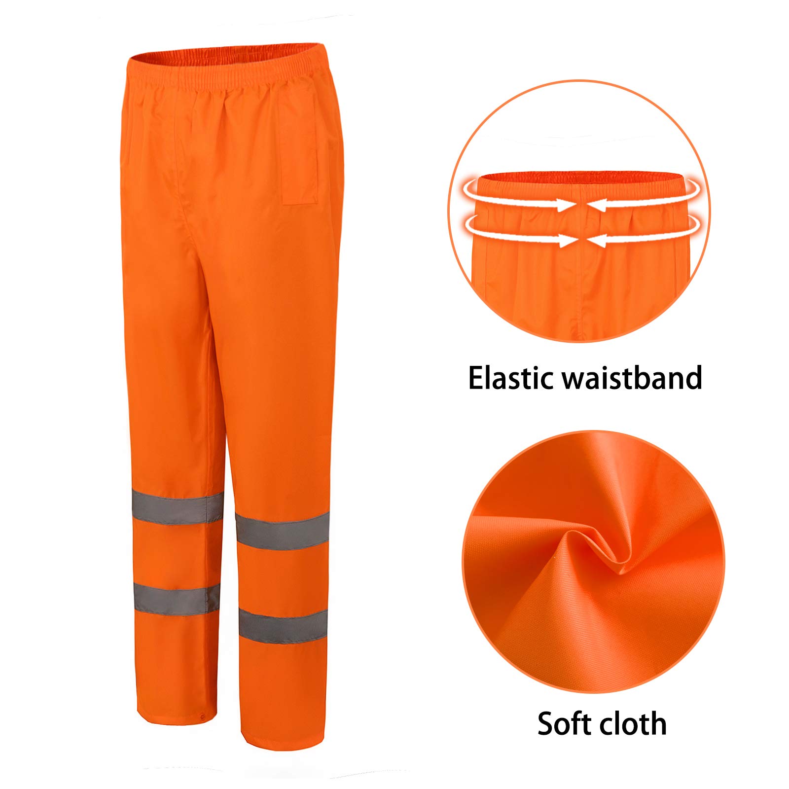 AYKRM Pantalon de Pluie Travail réfléchissant de sécurité Haute visibilité