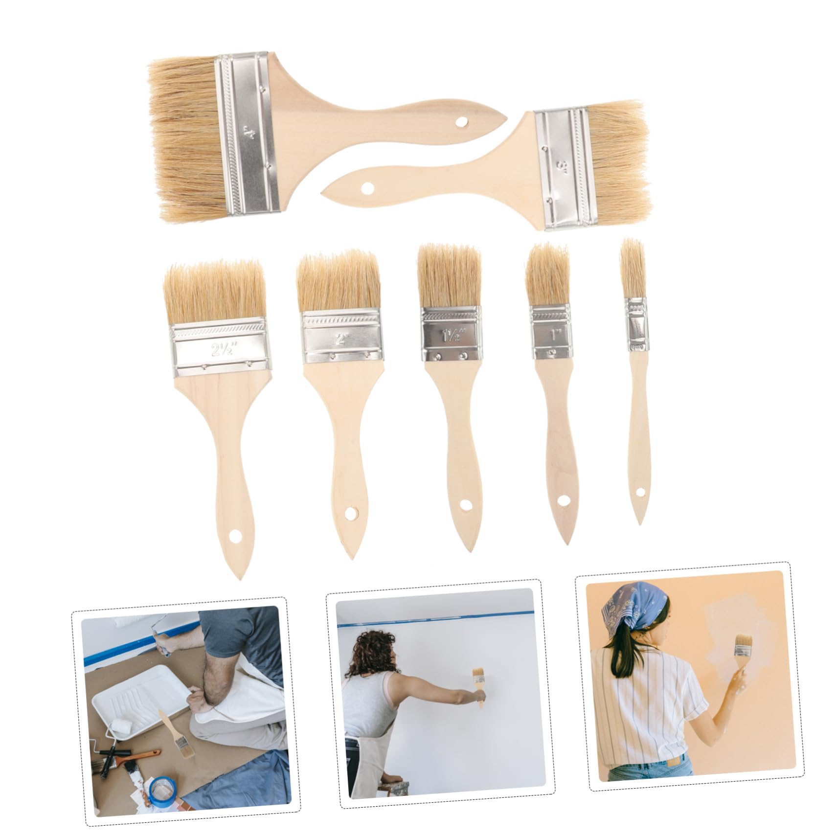 UKCOCO 28pezzi Pennelli Per Pittura Pigmento Manico Pennelli Piatti Per e Vernice Strumenti Per Artisti e Studenti Arte Varie Misure Per Dettagli Precisi e Lavori Artistici