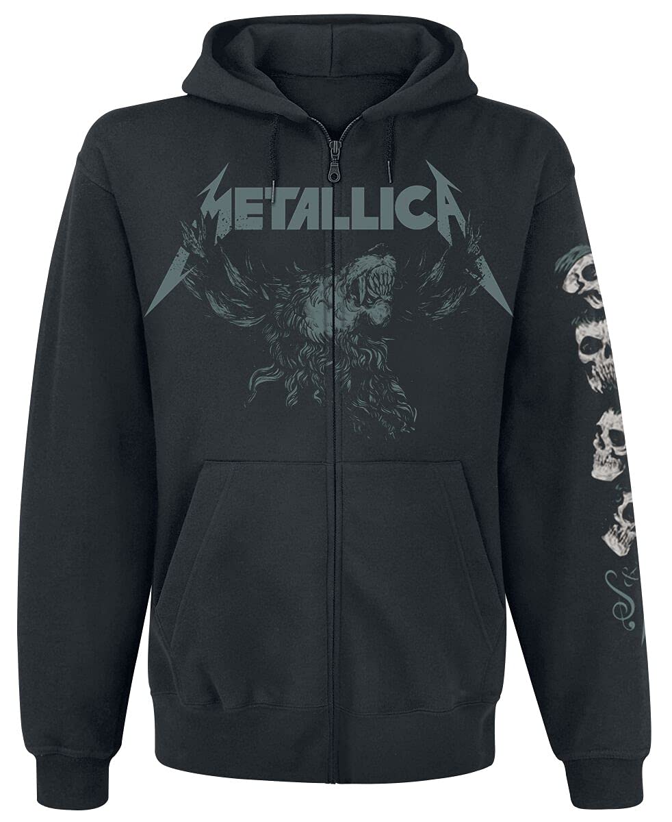 Générique Metallica S&M2 - Skull Homme Sweat-Shirt zippé à Capuche Noir