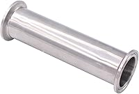 Vista 3 de Dernord - Tubo de bobina sanitaria con extremos de abrazadera, tubo redondo liso de acero inoxidable 304 con abrazadera triple de 3.81 cm