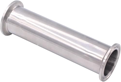 Miniatura 3 de Dernord - Tubo de bobina sanitaria con extremos de abrazadera, tubo redondo liso de acero inoxidable 304 con abrazadera triple de 3.81 cm, con