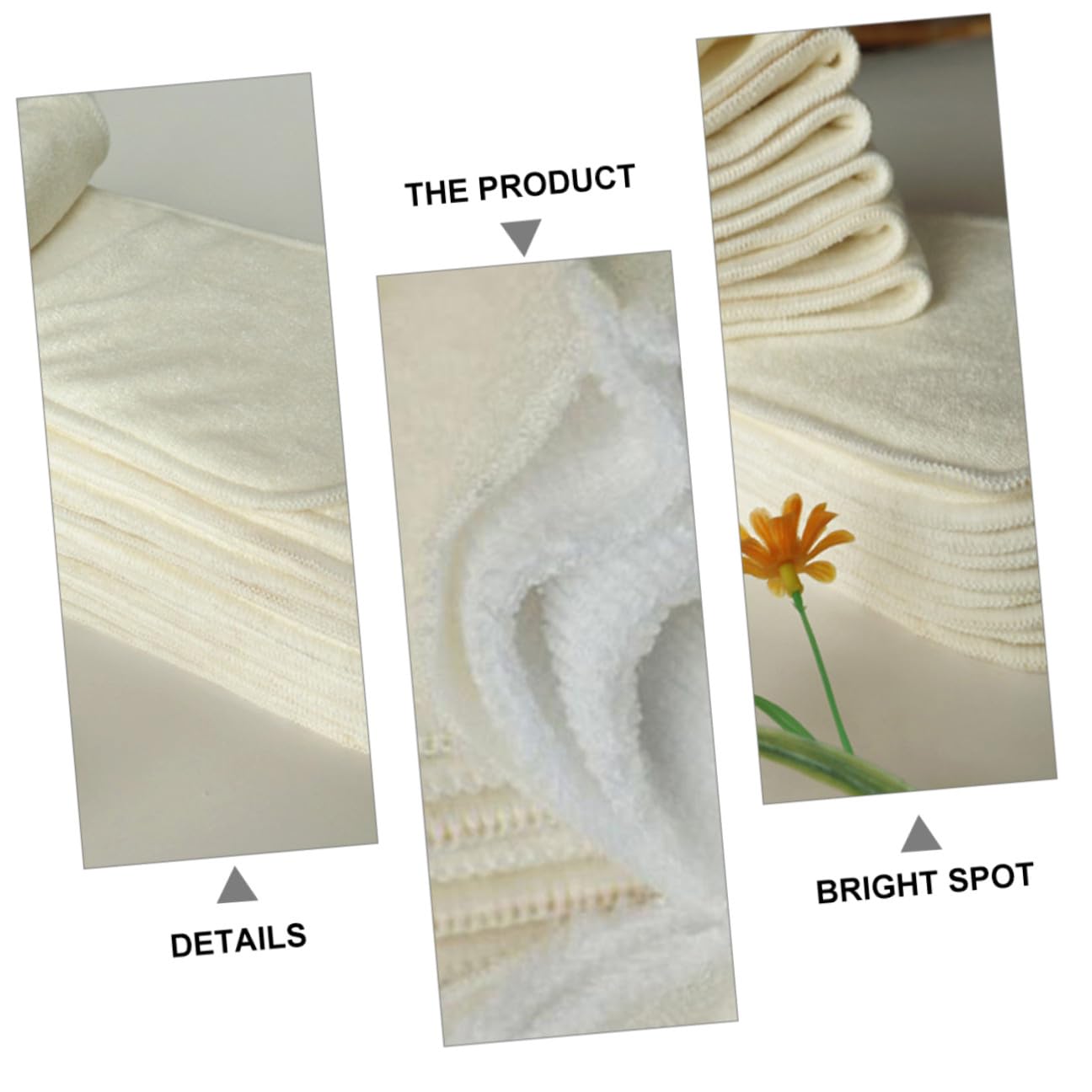 Abaodam 6 piezas Paquete Pañales para Niña de Fibra de Bambú Absorbentes Suaves y Transpirables Beige para Recién Nacido