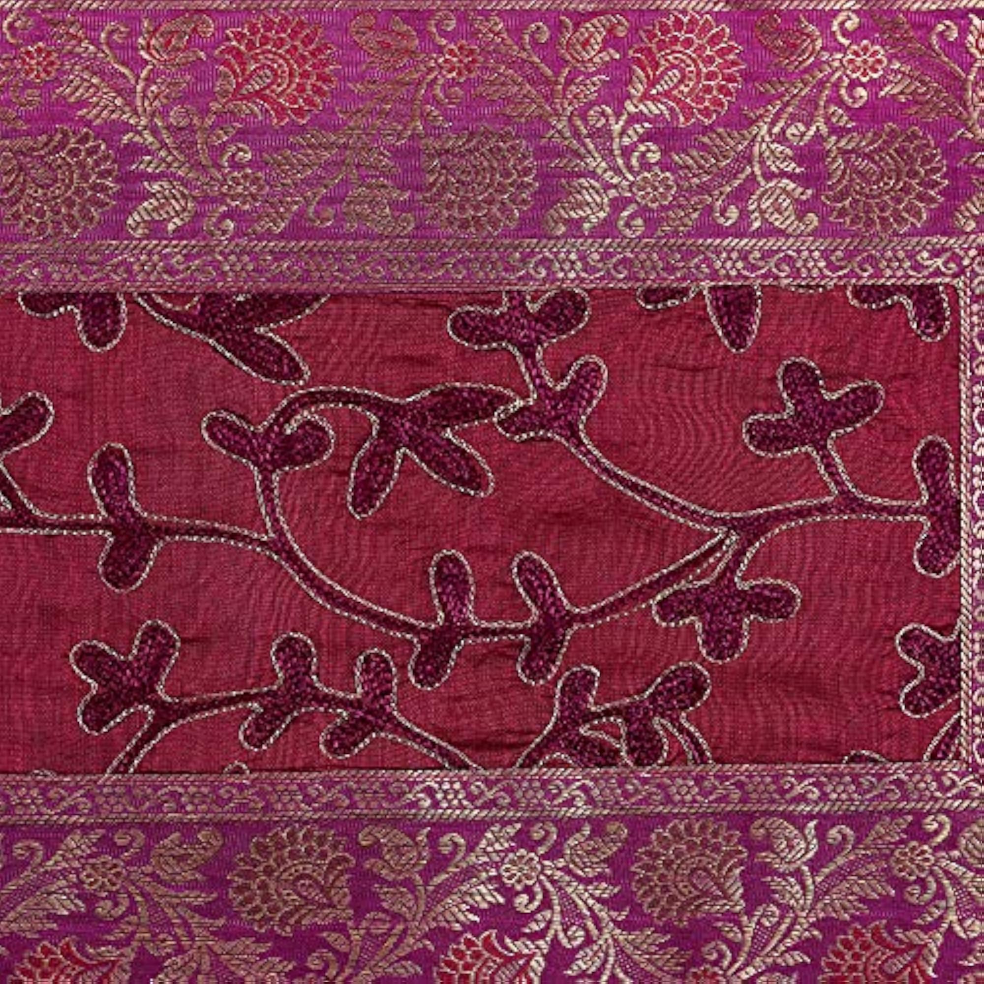 Pink Dining Table Place Mats, Silk, 6 Pcs Set