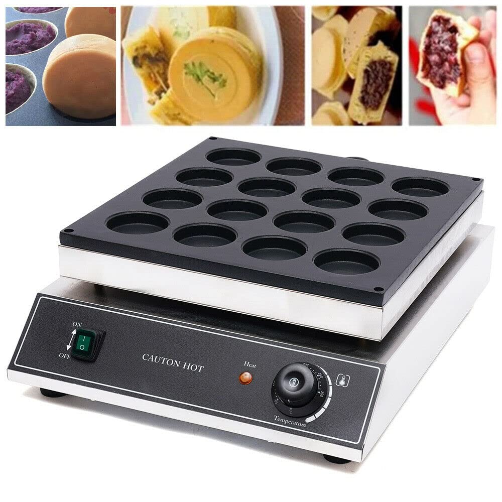 PanDair 16 Holes Red Bean Waffle Maker Machine,1700W Nonstick Electric Cake Maker Mini Waffle Pancake Maker Baking Machine W/Safety Alarm for Restaurants, Cafes,Shops