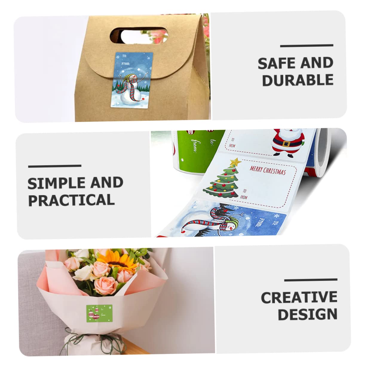 SHINEOFI 6rotoli Adesivi Natalizi Etichette Autoadesive Per e Stickers Per e Decorazioni Per