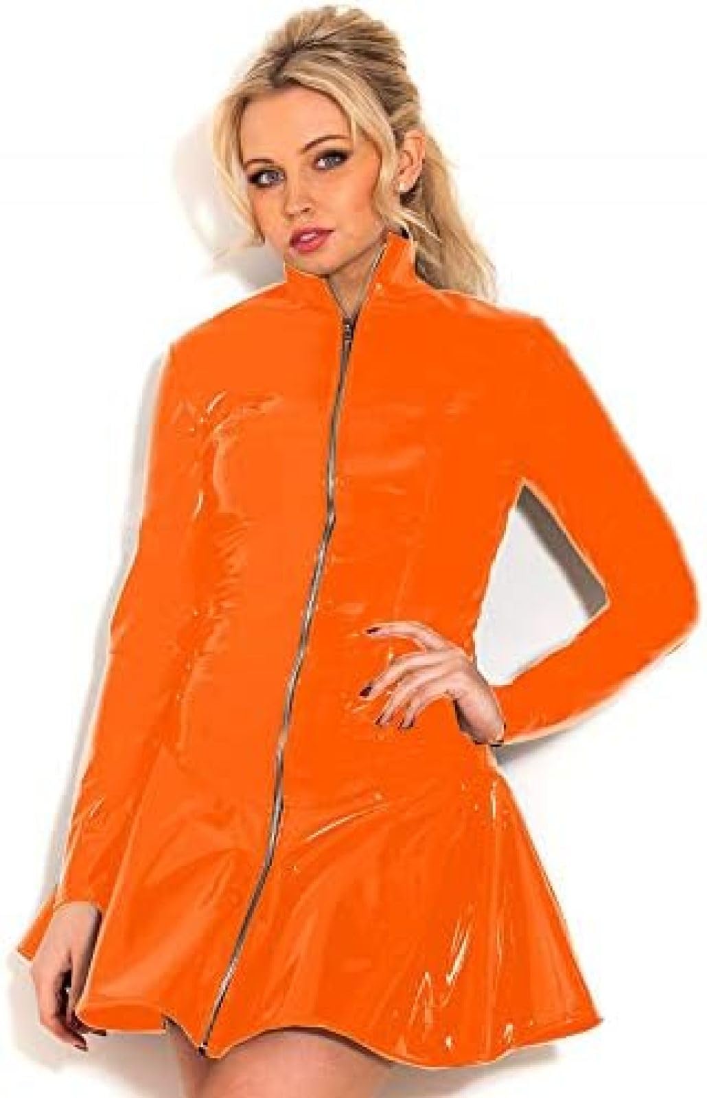 4x skater dress Long Sleeve PVC Dress Women Sexy Zip Skater Dress,Orange,4X-Large :  Amazon.ca: Clothing, Shoes & Accessories