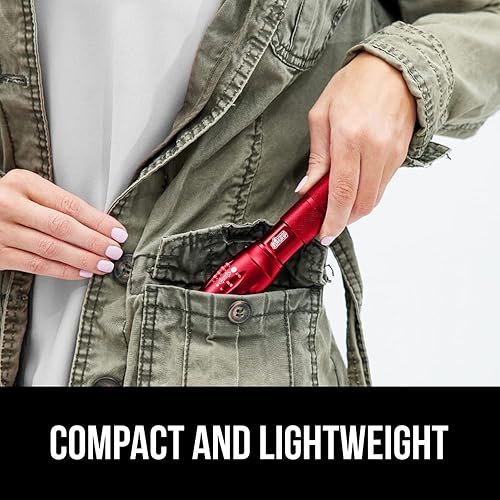 Miniatura 8 de Gorilla Grip Linterna táctica LED pequeña y potente, ultrabrillante, 5 modos ajustables, alcance hasta 750 pies, impermeable, batería de larga