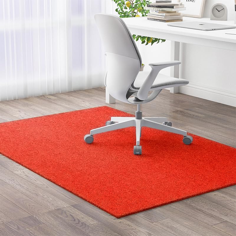 Office Chair Mat for Carpeted Floors, Floor Protectors Chair Mat Non-Slip for Gaming Rolling Chairs on Carpet,Red,90x120cm — image 1