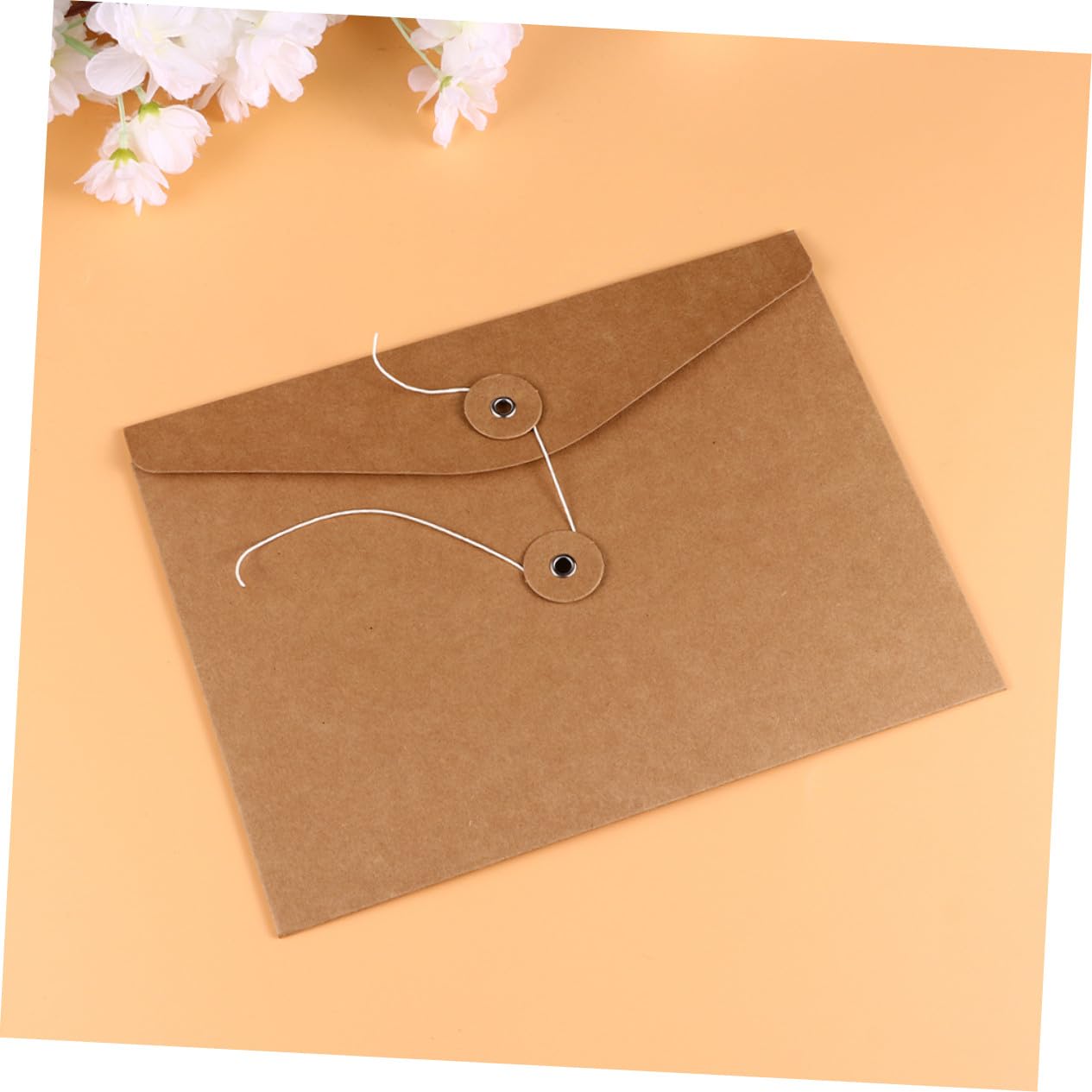 10 pièces Lot de Pochettes Papier Kraft Épaisses avec Boucle Sacs de Rangement Robustes pour Documents Chemises sans Texte pour Classement et Organisation