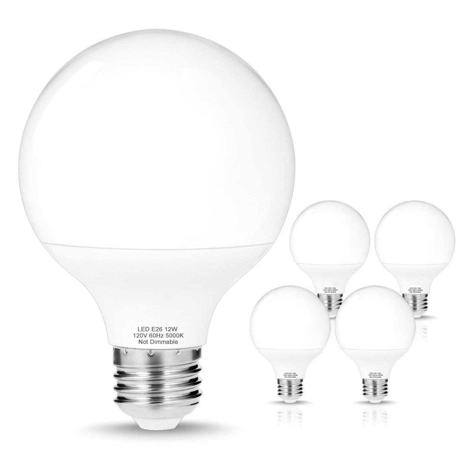 E27 Ampoules LED Ampoules Daylight 5000K Equivalent 75 TO100W Incandescent G80 Halogen Globe Forme Lampe à vis 950 Lumens Vanity 4pack