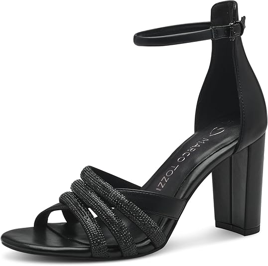 MARCO TOZZI Heeled Sandal by Guido Maria Kretschmer 2-28335-42 dames, Black, 38 EU